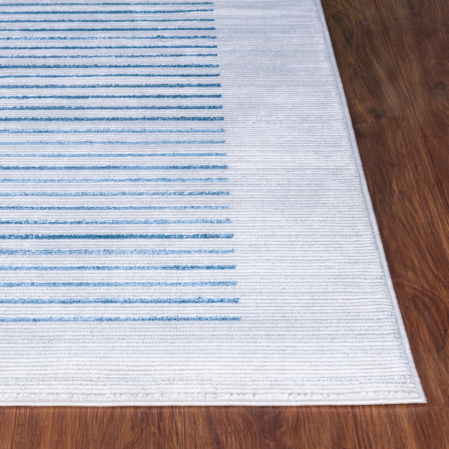 AIYANA Tapis Scandinave - Tapis Moderne, Salon, Chambre - Tapis Contemporain, Poils Courts, Doux, Entretien Facile - Ivoire, Bleu, Gris