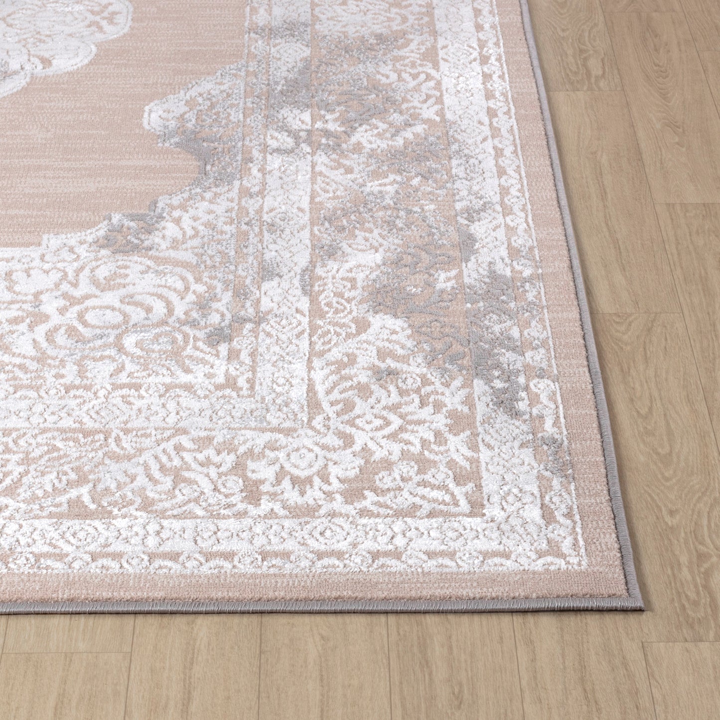 TENNA Tapis Vintage - Tapis Persan, Salon, Chambre - Tapis Traditionnel Oriental, Poils Courts, Doux, Entretien Facile - Beige, Blanc