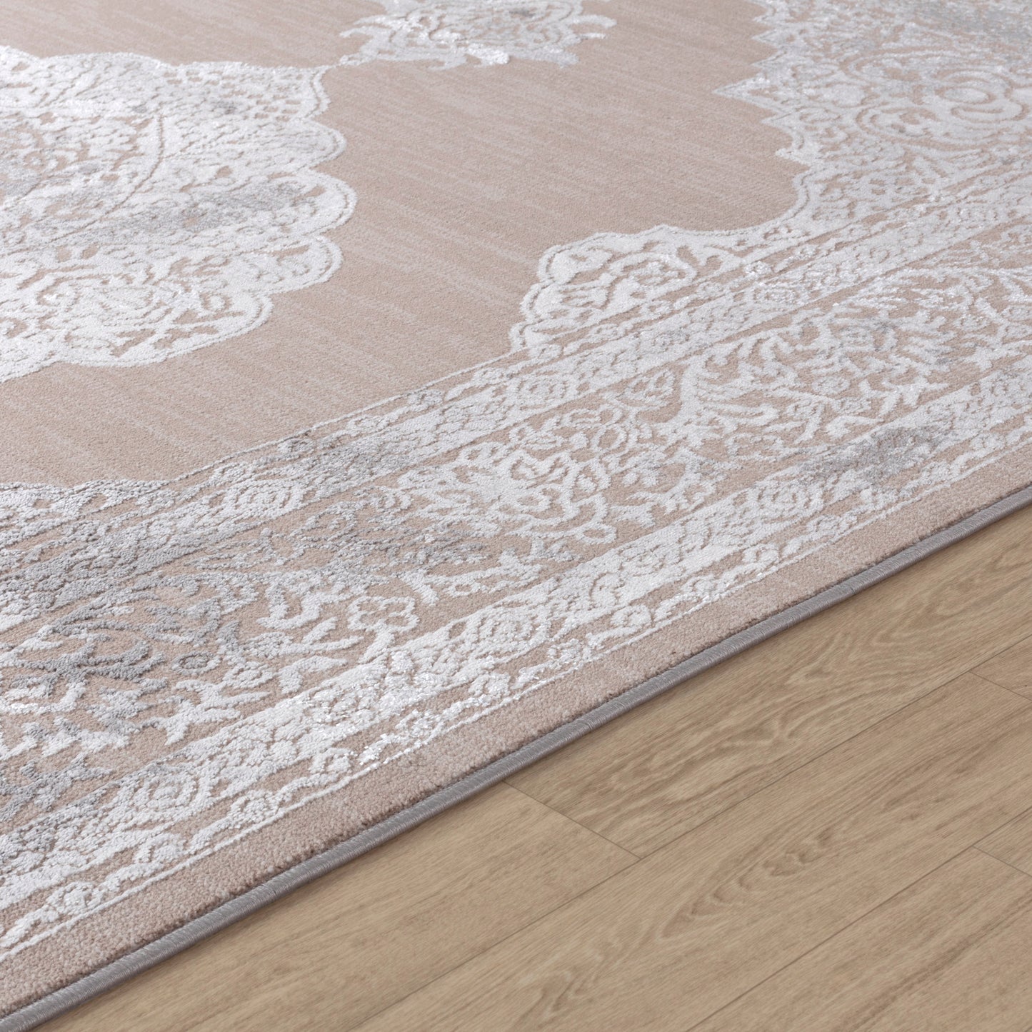 TENNA Tapis Vintage - Tapis Persan, Salon, Chambre - Tapis Traditionnel Oriental, Poils Courts, Doux, Entretien Facile - Beige, Blanc