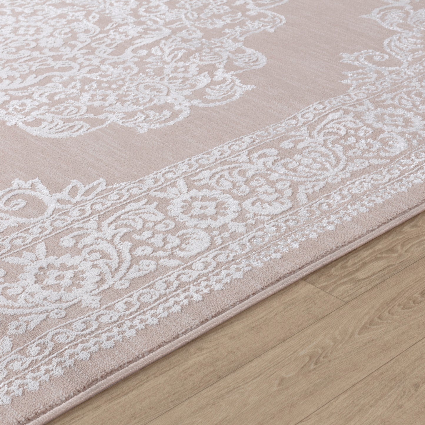 CHARMANE Tapis Vintage - Tapis Persan, Salon, Chambre - Tapis Traditionnel Oriental, Poils Courts, Doux, Entretien Facile - Beige, Blanc