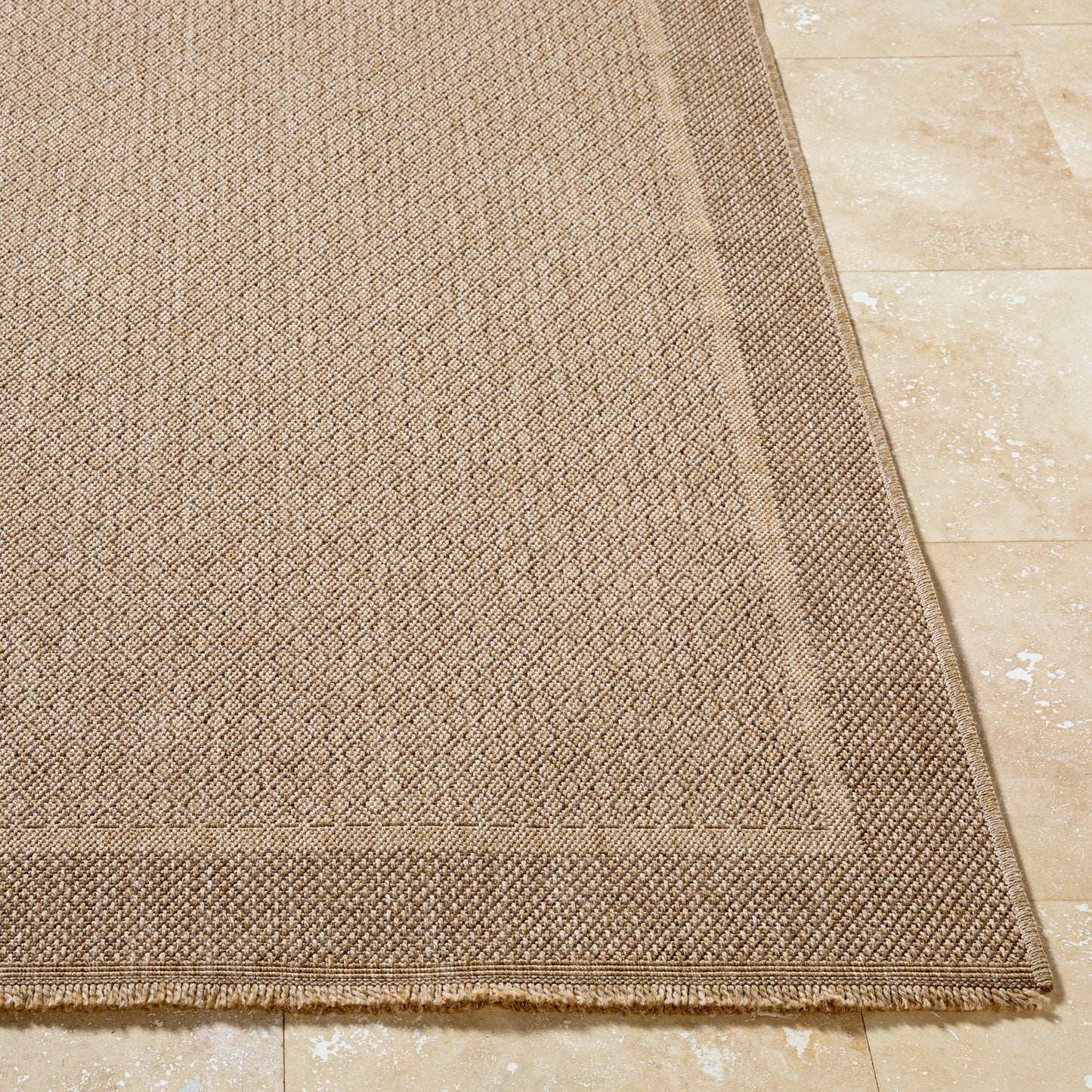 SABRENA Tapis Extérieur Aspect Jute - Tapis Bohème Extérieur et Intérieur, Terrasse, Balcon, Véranda, Salon, Cuisine - Beige, Noir