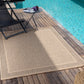 SABRENA Outdoor Jute-Look Teppich I In & Outdoor Boho Wetterfest Teppich für den Balkon, Terrasse, Garten, Küche I Beige, Schwarz