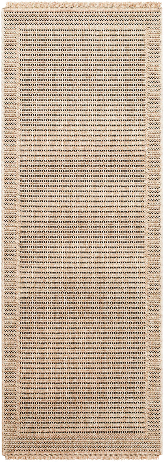 JEANNETTA Tapis Extérieur Aspect Jute - Tapis Bohème Extérieur et Intérieur, Terrasse, Balcon, Véranda, Salon, Cuisine - Beige, Noir