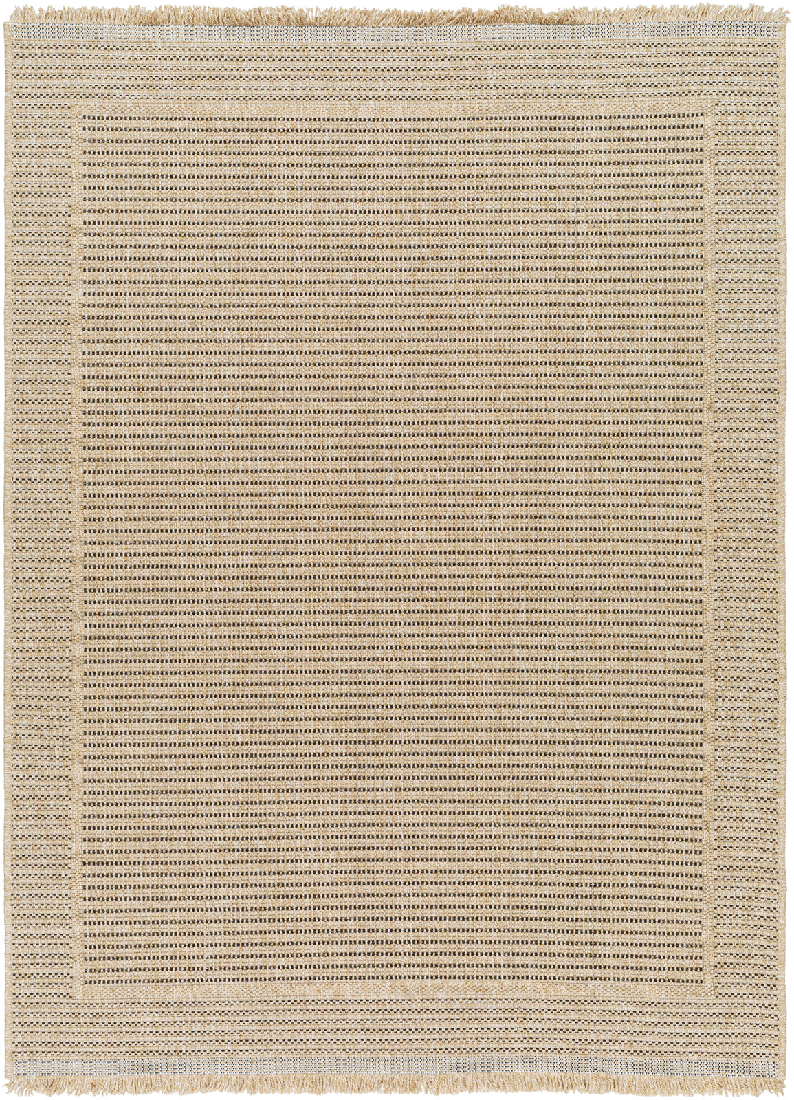 JEANNETTA Tapis Extérieur Aspect Jute - Tapis Bohème Extérieur et Intérieur, Terrasse, Balcon, Véranda, Salon, Cuisine - Beige, Noir