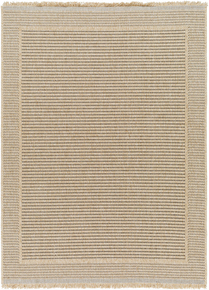 JEANNETTA Tapis Extérieur Aspect Jute - Tapis Bohème Extérieur et Intérieur, Terrasse, Balcon, Véranda, Salon, Cuisine - Beige, Noir