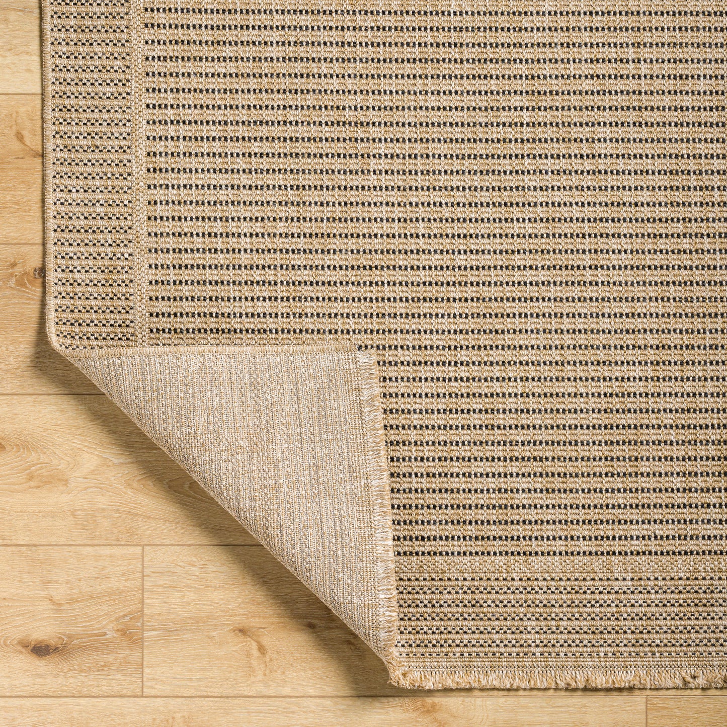 JEANNETTA Tapis Extérieur Aspect Jute - Tapis Bohème Extérieur et Intérieur, Terrasse, Balcon, Véranda, Salon, Cuisine - Beige, Noir