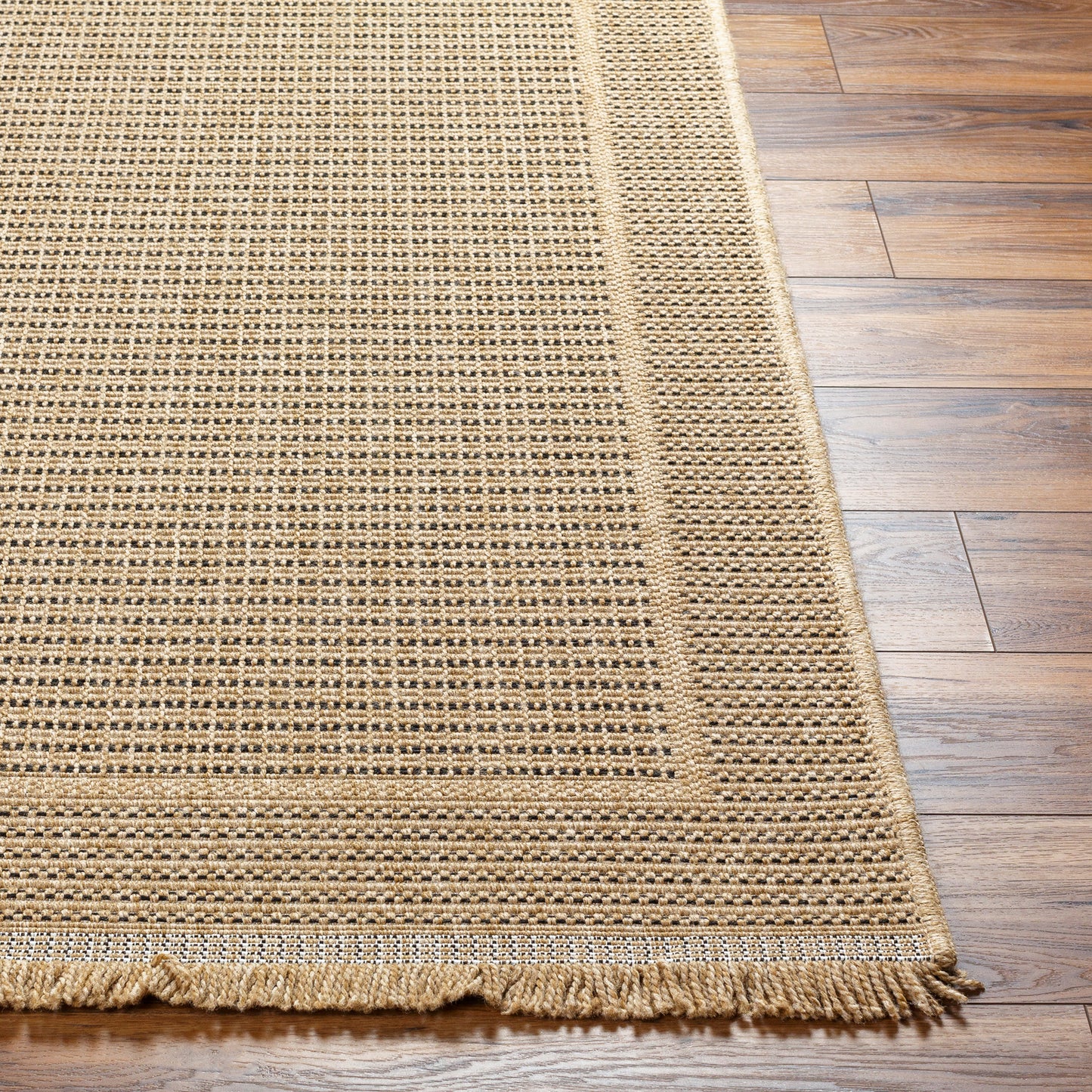 JEANNETTA Tapis Extérieur Aspect Jute - Tapis Bohème Extérieur et Intérieur, Terrasse, Balcon, Véranda, Salon, Cuisine - Beige, Noir