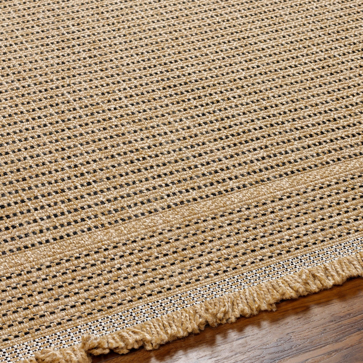 JEANNETTA Tapis Extérieur Aspect Jute - Tapis Bohème Extérieur et Intérieur, Terrasse, Balcon, Véranda, Salon, Cuisine - Beige, Noir