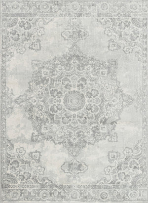 STAVEREN Tapis Vintage - Tapis Persan, Salon, Chambre - Tapis Traditionnel Oriental, Poils Courts, Doux, Entretien Facile - Gris, Ivoire