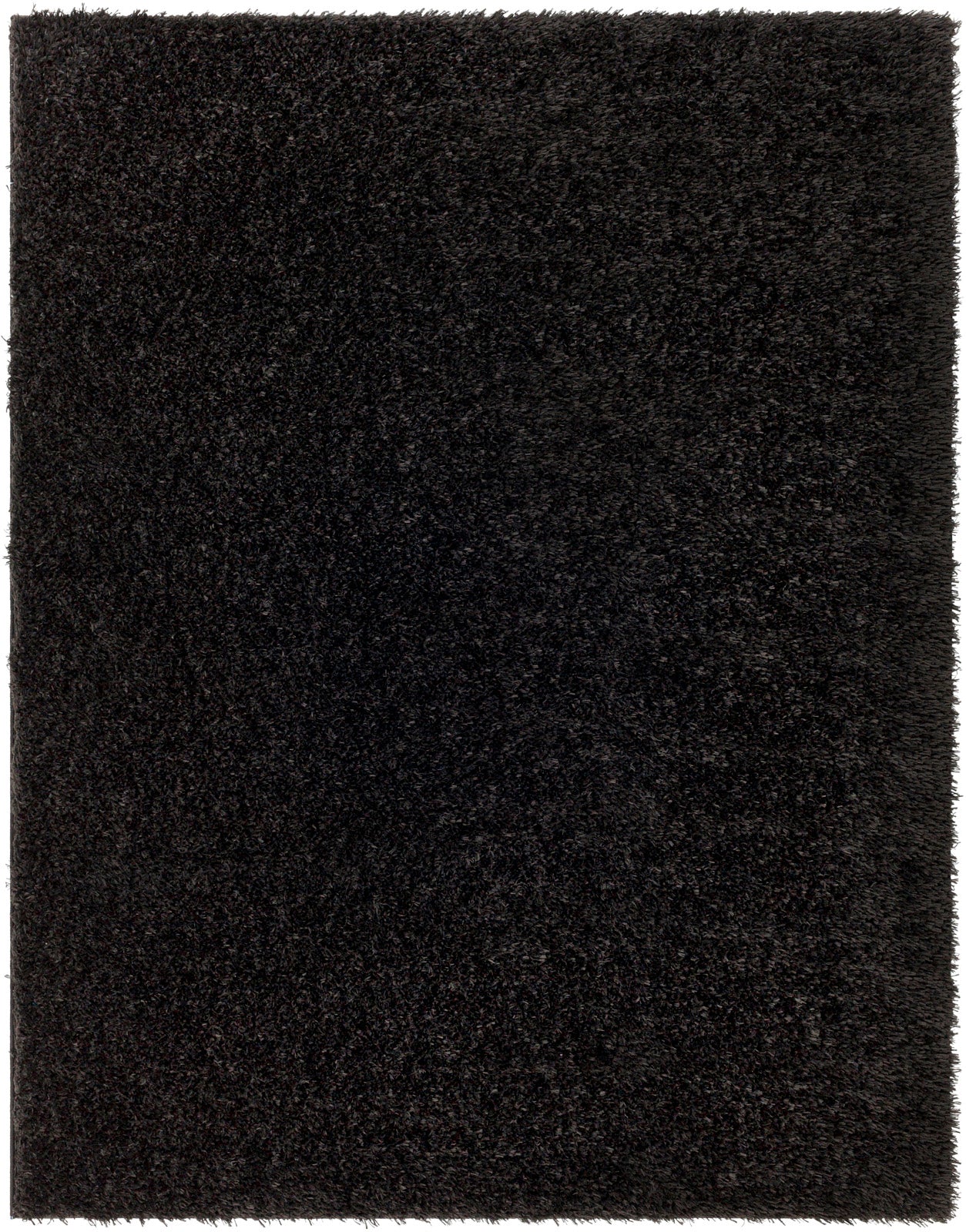 CHARON Tapis Shaggy - Tapis Moderne, Salon, Chambre - Tapis Uni à Poils Longs, Épais, Doux, Durable, Moelleux, Entretien Facile - Noir