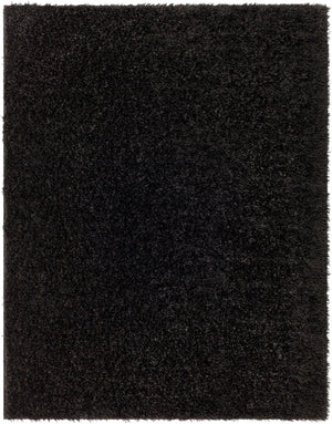 CHARON Tapis Shaggy - Tapis Moderne, Salon, Chambre - Tapis Uni à Poils Longs, Épais, Doux, Durable, Moelleux, Entretien Facile - Noir