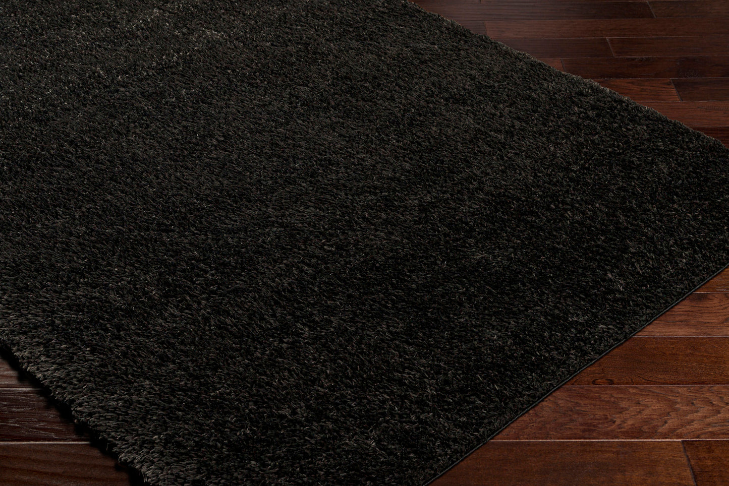 CHARON Tapis Shaggy - Tapis Moderne, Salon, Chambre - Tapis Uni à Poils Longs, Épais, Doux, Durable, Moelleux, Entretien Facile - Noir