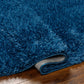 CHARON Tapis Shaggy - Tapis Moderne, Salon, Chambre - Tapis Uni à Poils Longs, Épais, Doux, Moelleux, Entretien Facile - Bleu Foncé