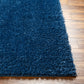 CHARON Tapis Shaggy - Tapis Moderne, Salon, Chambre - Tapis Uni à Poils Longs, Épais, Doux, Moelleux, Entretien Facile - Bleu Foncé