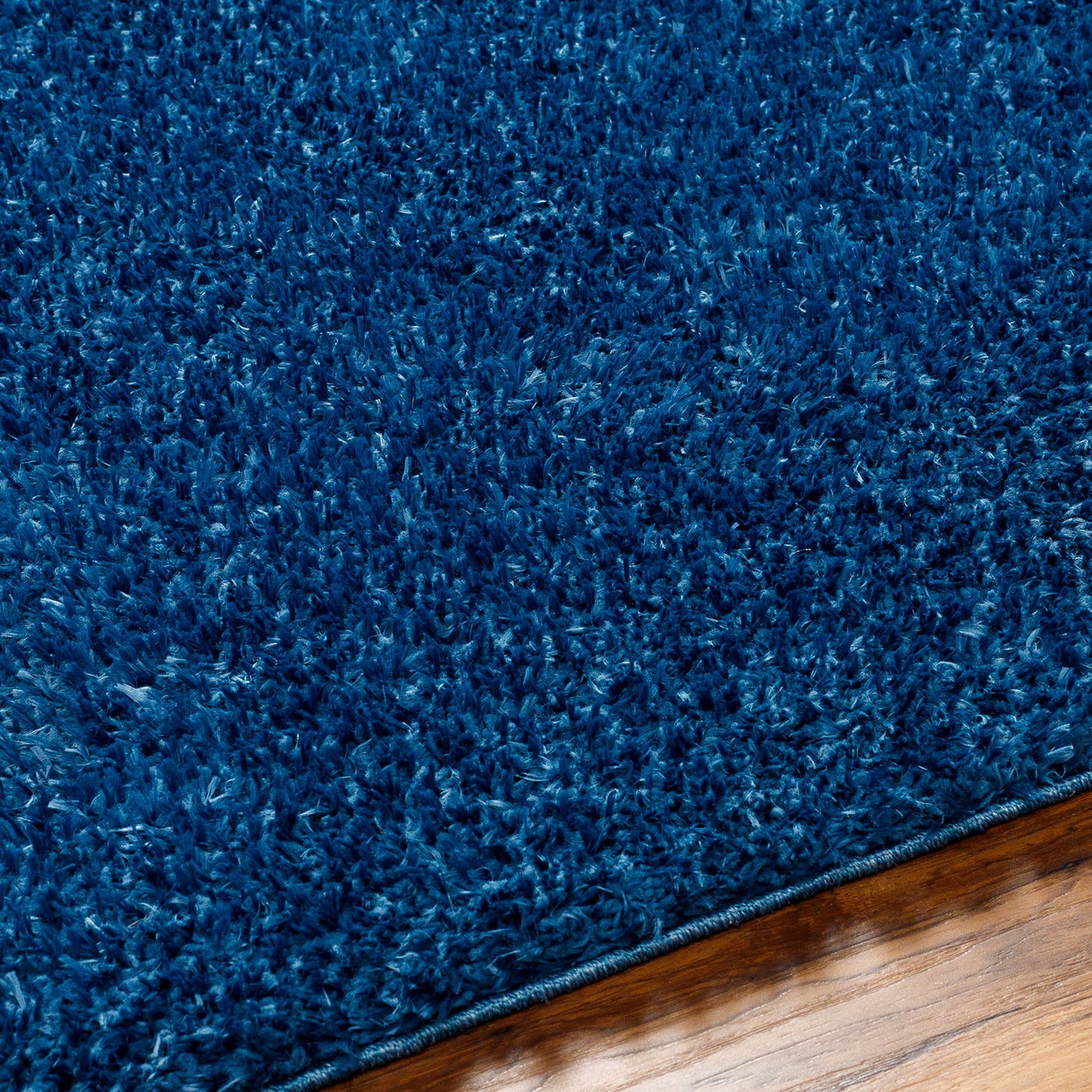 CHARON Tapis Shaggy - Tapis Moderne, Salon, Chambre - Tapis Uni à Poils Longs, Épais, Doux, Moelleux, Entretien Facile - Bleu Foncé