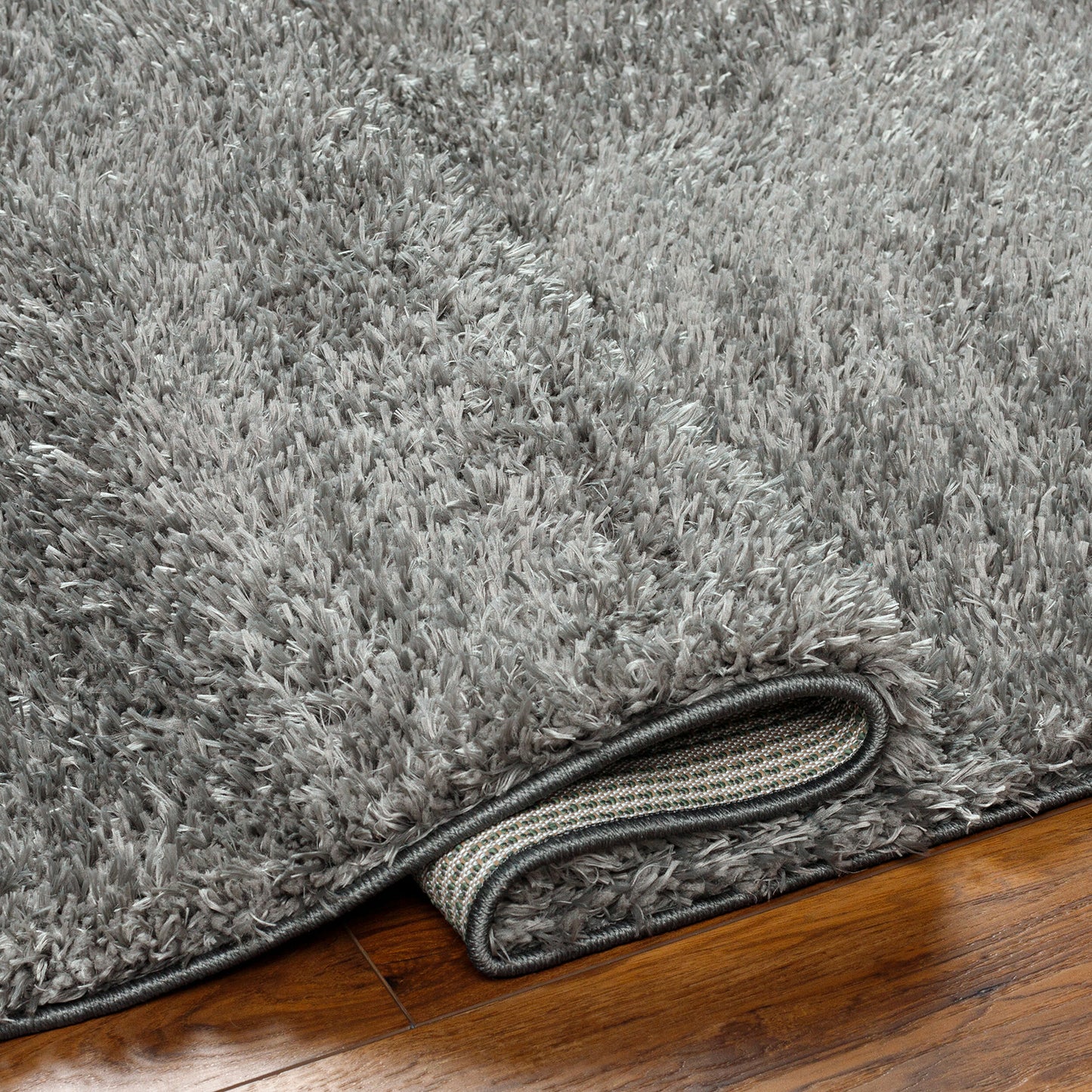 CHARON Tapis Shaggy - Tapis Moderne, Salon, Chambre - Tapis Uni à Poils Longs, Épais, Doux, Moelleux, Entretien Facile - Gris Foncé