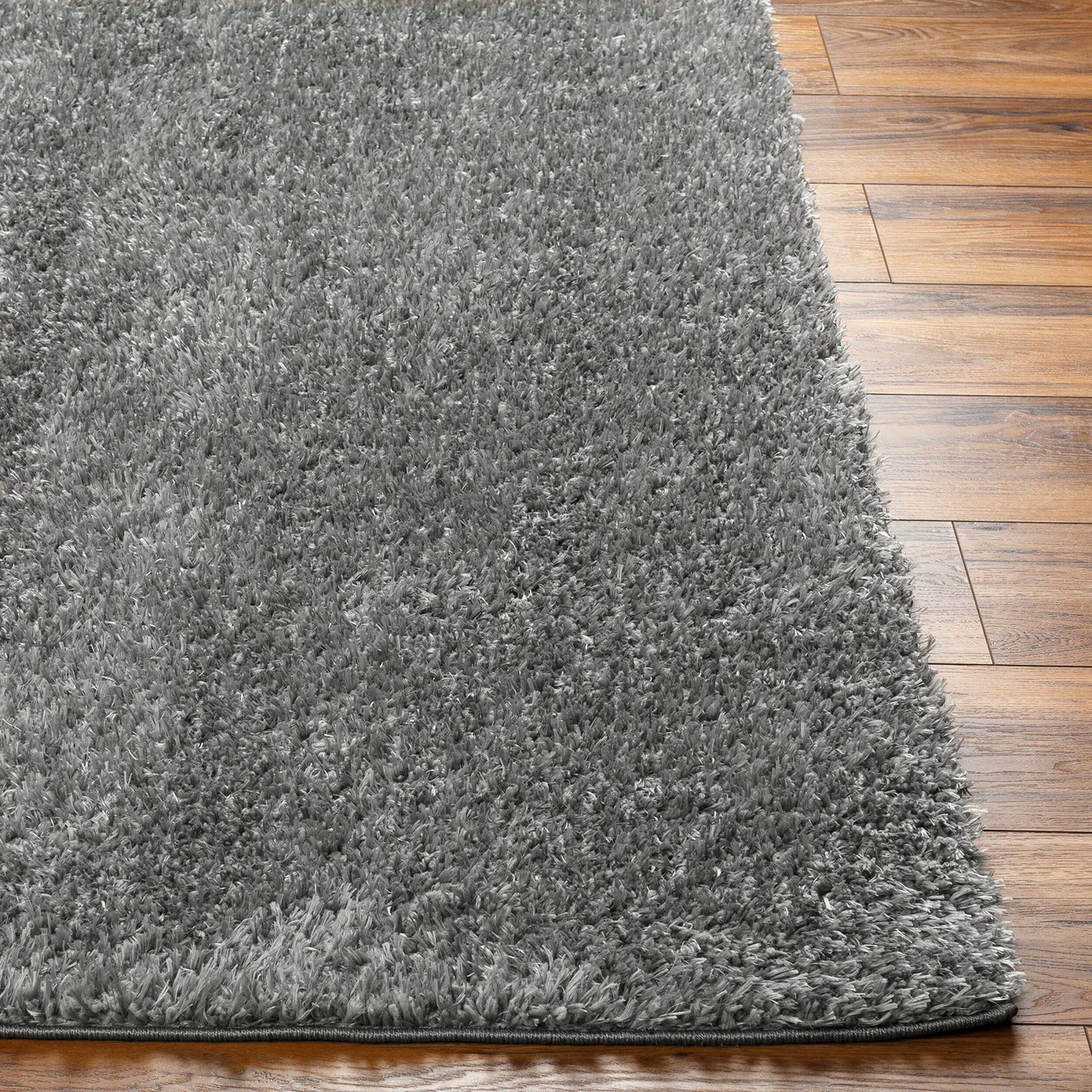 CHARON Tapis Shaggy - Tapis Moderne, Salon, Chambre - Tapis Uni à Poils Longs, Épais, Doux, Moelleux, Entretien Facile - Gris Foncé