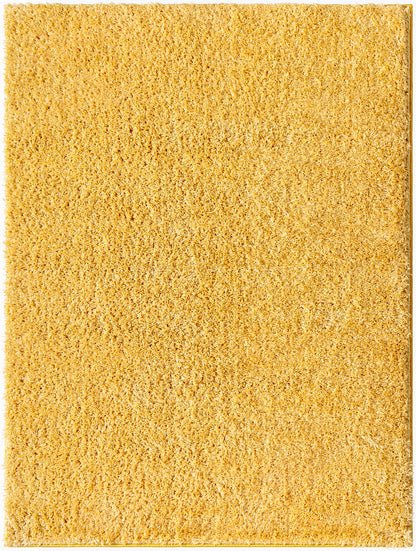 CHARON Tapis Shaggy - Tapis Moderne, Salon, Chambre - Tapis Uni à Poils Longs, Épais, Doux, Durable, Moelleux, Entretien Facile - Jaune