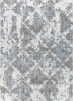 SHANTELL Tapis Vintage - Tapis Persan, Salon, Chambre - Tapis Traditionnel Oriental, Poils Courts, Doux, Entretien Facile - Blanc, Bleu