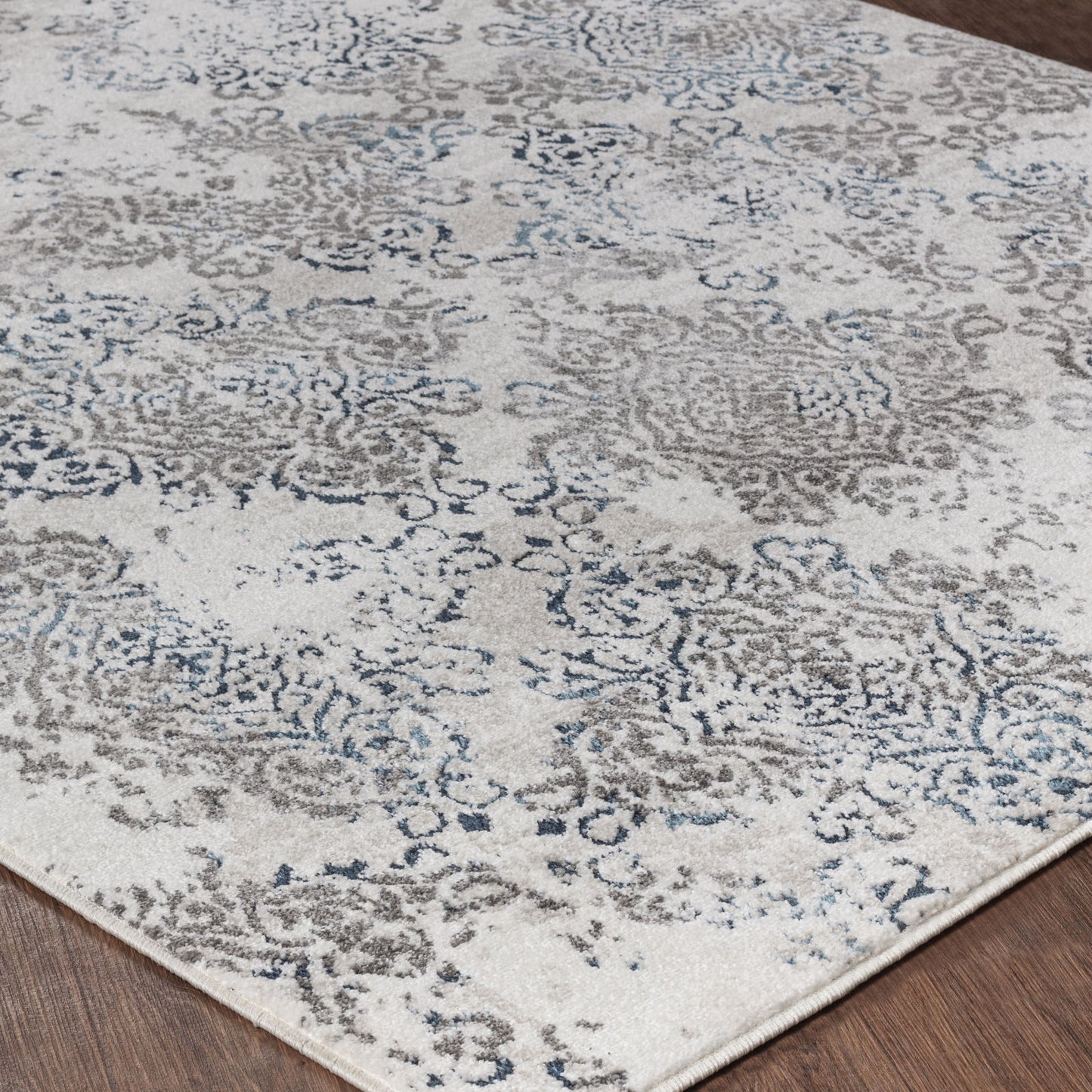 SHANTELL Tapis Vintage - Tapis Persan, Salon, Chambre - Tapis Traditionnel Oriental, Poils Courts, Doux, Entretien Facile - Blanc, Bleu