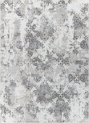 SHANTELL Tapis Vintage - Tapis Persan, Salon, Chambre - Tapis Traditionnel Oriental, Poils Courts, Doux, Entretien Facile - Blanc, Gris