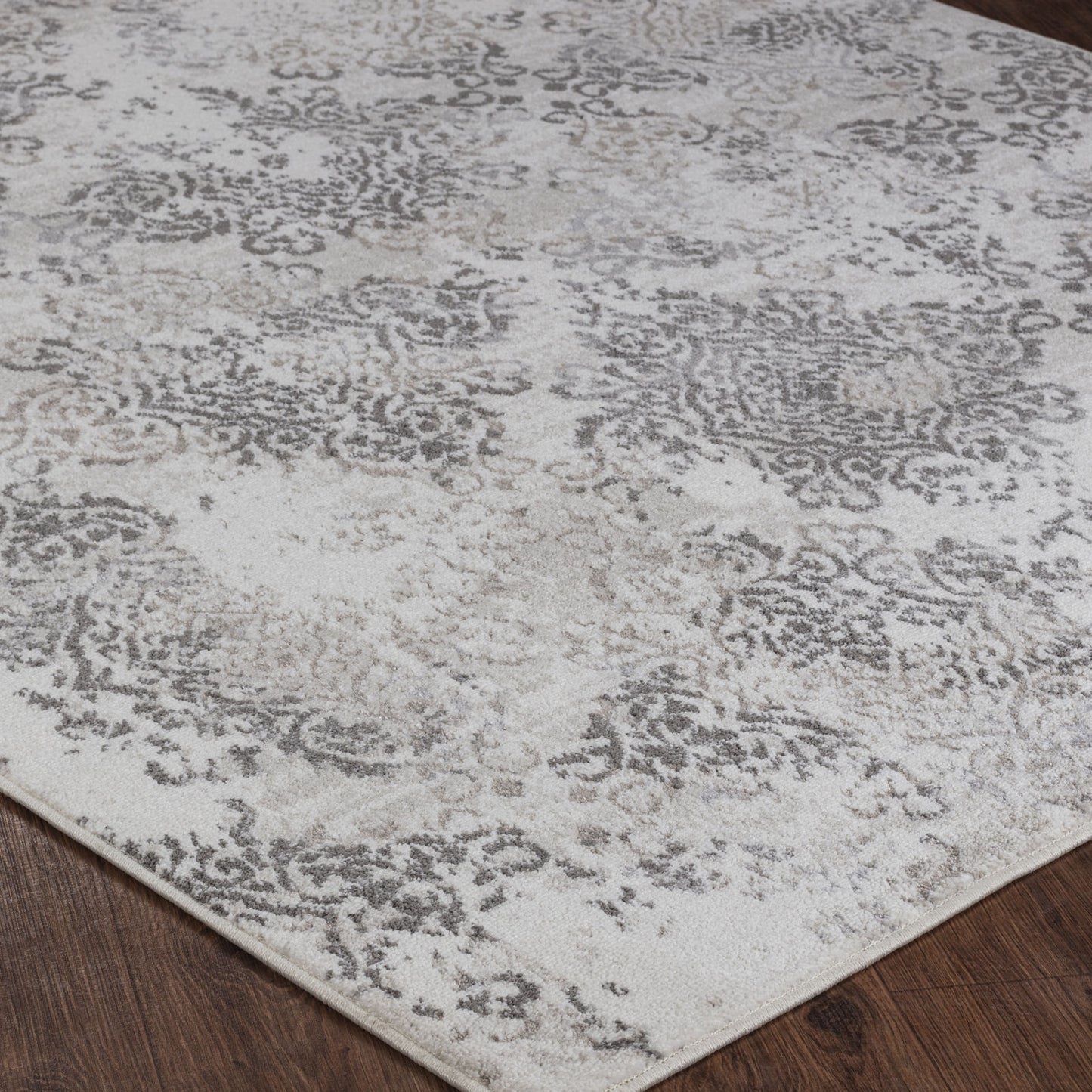 SHANTELL Tapis Vintage - Tapis Persan, Salon, Chambre - Tapis Traditionnel Oriental, Poils Courts, Doux, Entretien Facile - Blanc, Gris