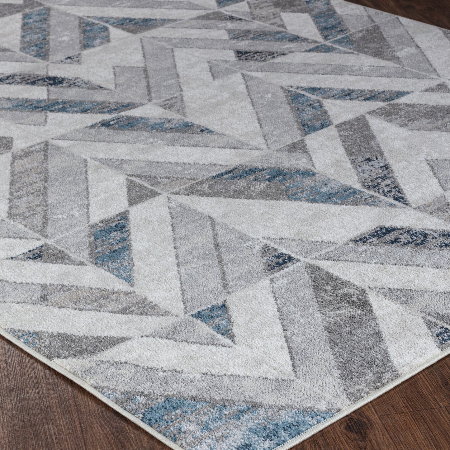 MARQUIE Tapis Scandinave - Tapis Moderne, Salon, Chambre - Tapis Contemporain, Poils Courts, Doux, Entretien Facile - Bleu, Gris