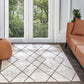 DINAH Tapis Scandinave - Tapis Moderne, Salon, Chambre - Tapis Contemporain, Poils Courts, Doux, Entretien Facile - Gris, Orange