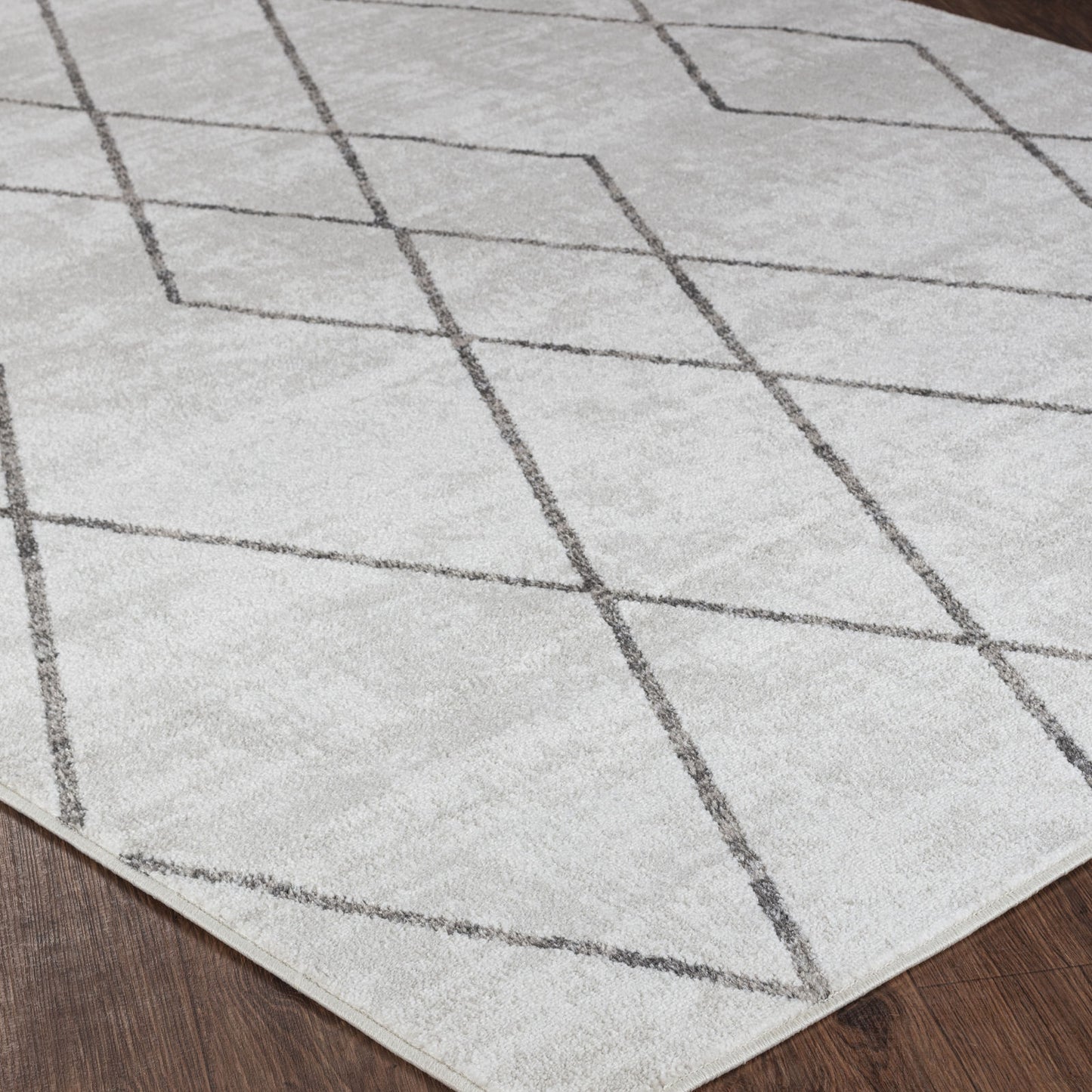 DINAH Tapis Scandinave - Tapis Moderne, Salon, Chambre - Tapis Contemporain, Poils Courts, Doux, Entretien Facile - Blanc, Gris