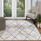 DINAH Tapis Scandinave - Tapis Moderne, Salon, Chambre - Tapis Contemporain, Poils Courts, Doux, Entretien Facile - Blanc, Gris