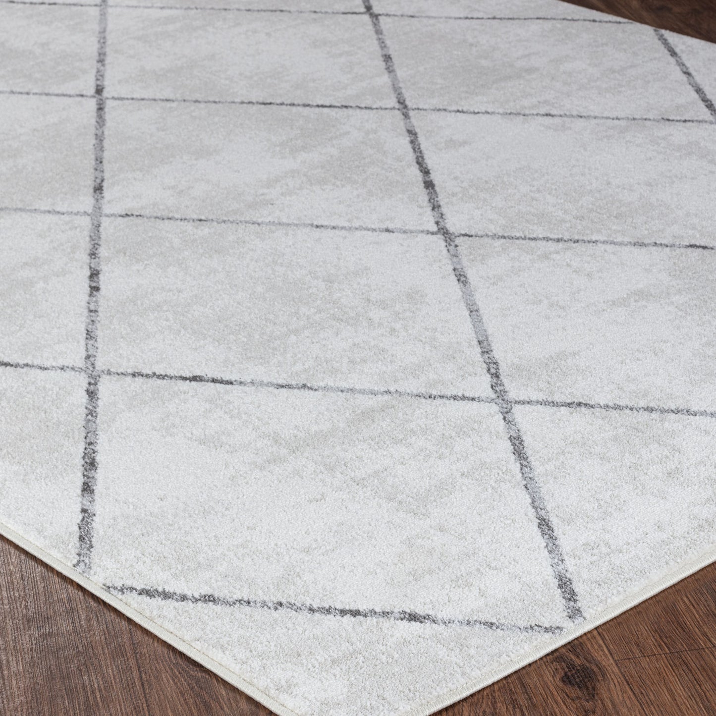 TIONA Tapis Scandinave - Tapis Moderne, Salon, Chambre - Tapis Contemporain, Poils Courts, Doux, Entretien Facile - Blanc, Gris