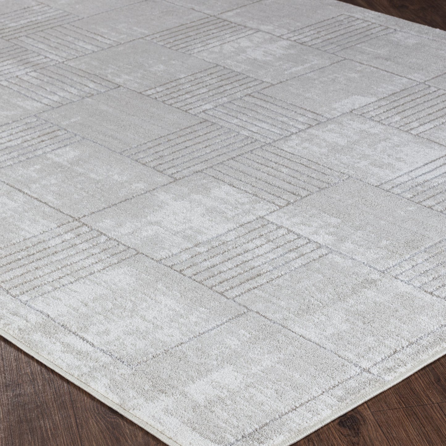 PEGAH Tapis Scandinave - Tapis Moderne, Salon, Chambre - Tapis Contemporain, Poils Courts, Doux, Entretien Facile - Blanc, Gris