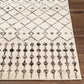 OLBURGEN Tapis Berbère - Tapis Traditionnel, Salon, Chambre - Tapis Ethnique à Poils Courts, Doux, Entretien Facile - Blanc, Noir