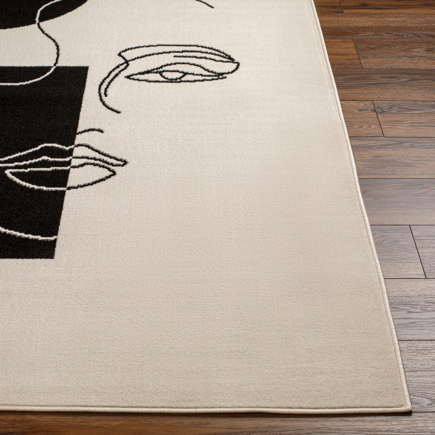 CHERRYVALE Tapis Scandinave - Tapis Moderne, Salon, Chambre - Tapis Contemporain Bohème, Poils Courts, Doux, Durable - Blanc, Noir