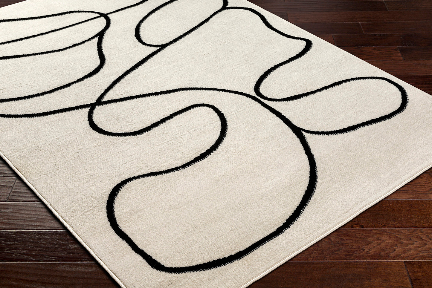 BURGIN Tapis Scandinave - Tapis Moderne, Salon, Chambre - Tapis Contemporain Bohème, Poils Courts, Doux, Entretien Facile - Blanc, Noir