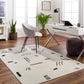 BURROAK Tapis Scandinave - Tapis Moderne, Salon, Chambre - Tapis Contemporain, Poils Courts, Doux, Entretien Facile - Blanc, Noir