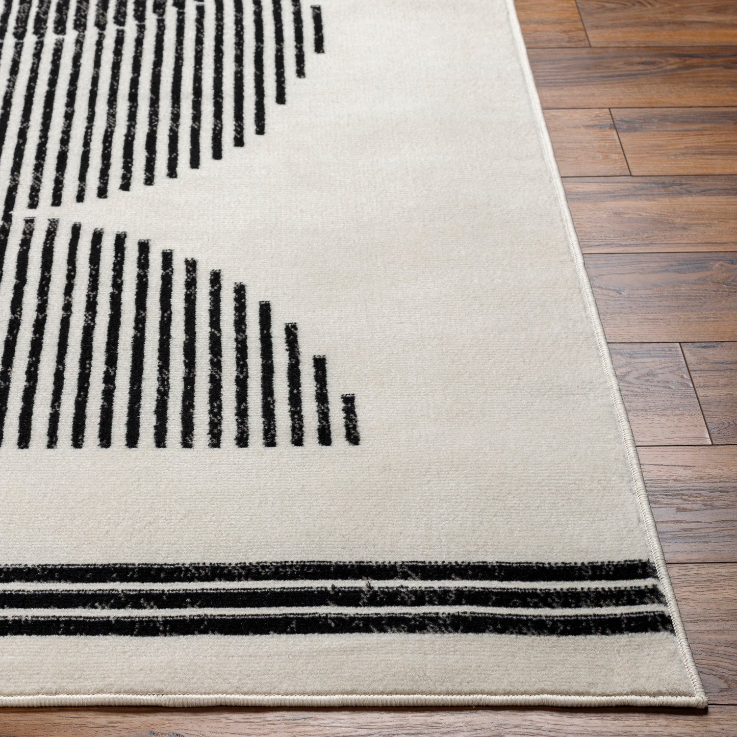 KOREY Tapis Scandinave - Tapis Moderne, Salon, Chambre - Tapis Contemporain, Poils Courts, Doux, Entretien Facile - Blanc, Noir