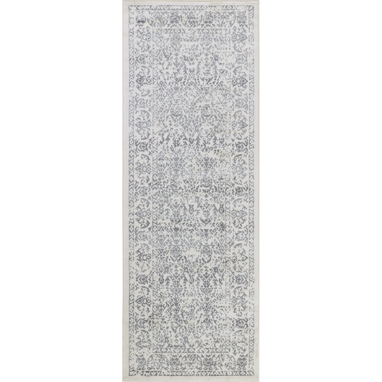 BEAUVAIS Tapis Vintage - Tapis Persan, Couloir, Salon, Chambre - Tapis Traditionnel Oriental, Poils Courts, Doux, Durable - Blanc, Gris