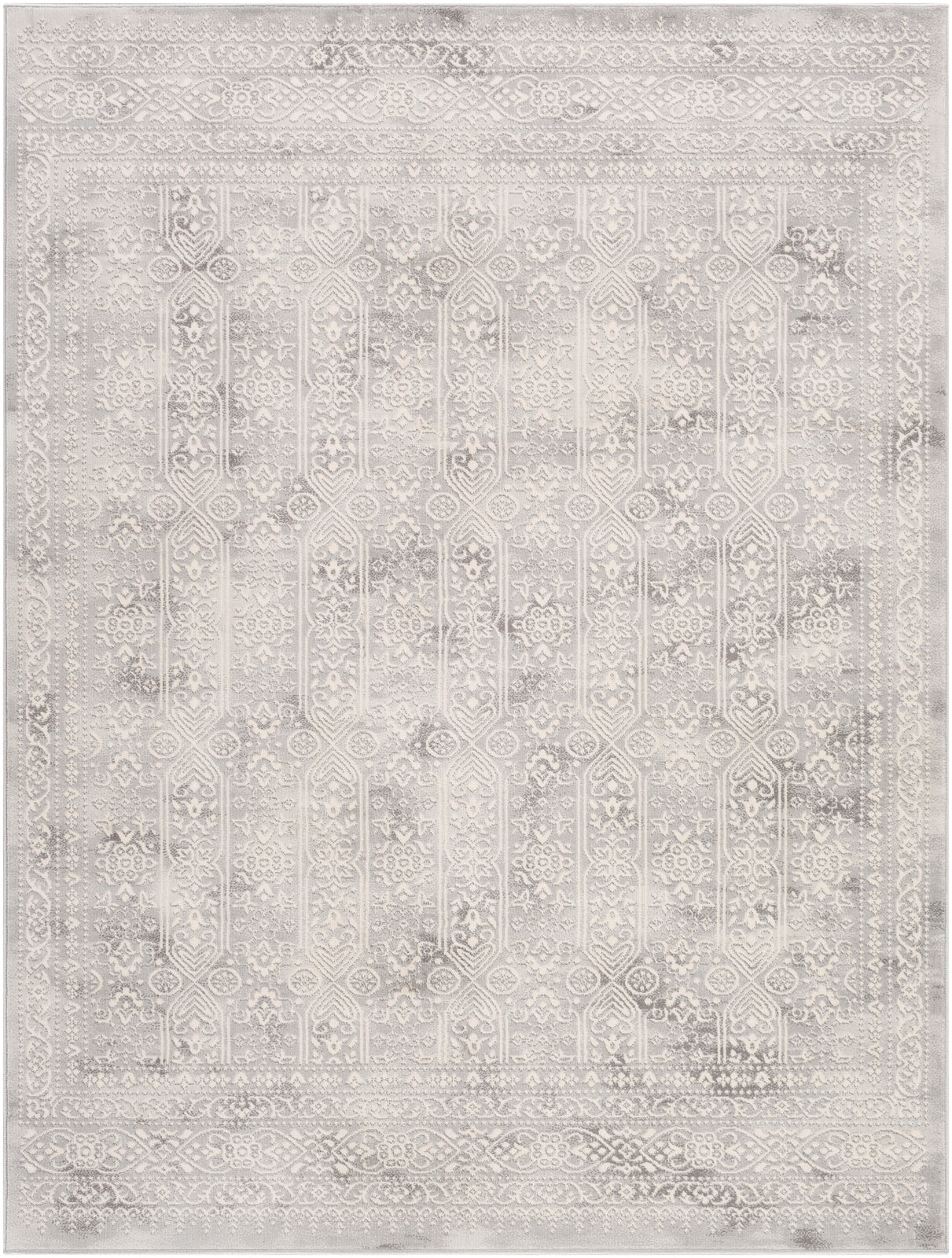 HYERES Tapis Vintage - Tapis Persan, Salon, Chambre - Tapis Traditionnel Oriental, Poils Courts, Doux, Entretien Facile - Blanc, Gris