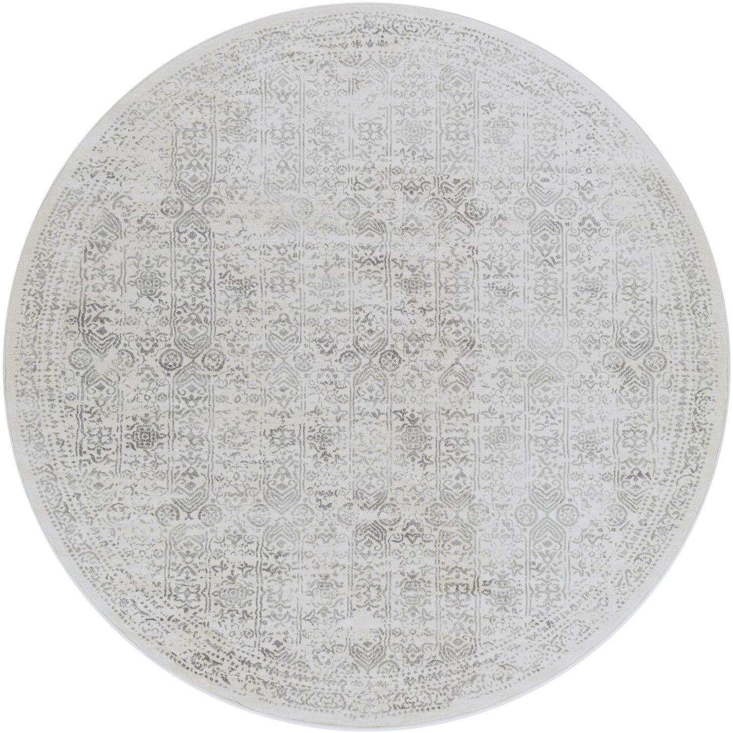 HYERES Tapis Vintage - Tapis Persan, Couloir, Salon, Chambre - Tapis Traditionnel Oriental, Poils Courts, Doux, Durable - Ivoire, Gris