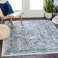 HYERES Tapis Vintage - Tapis Persan, Salon, Chambre - Tapis Traditionnel Oriental, Poils Courts, Doux, Entretien Facile - Bleu, Blanc