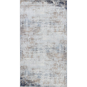 SHERBORNE Tapis Abstrait - Tapis Moderne, Couloir, Salon, Chambre - Tapis Design Marbre à Poils Courts, Doux - Ivoire, Gris, Bleu