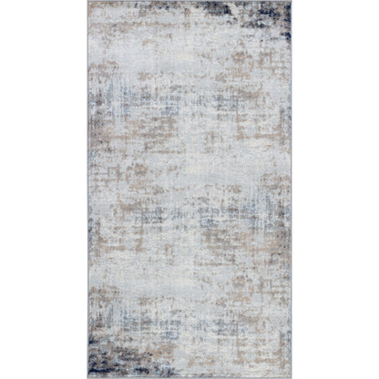 SHERBORNE Tapis Abstrait - Tapis Moderne, Couloir, Salon, Chambre - Tapis Design Marbre à Poils Courts, Doux - Ivoire, Gris, Bleu