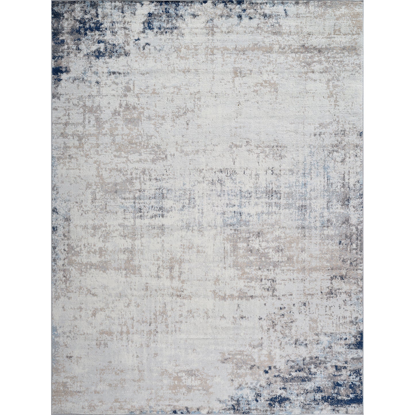 SHERBORNE Tapis Abstrait - Tapis Moderne, Couloir, Salon, Chambre - Tapis Design Marbre à Poils Courts, Doux - Ivoire, Gris, Bleu