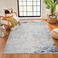 SHERBORNE Tapis Abstrait - Tapis Moderne, Couloir, Salon, Chambre - Tapis Design Marbre à Poils Courts, Doux - Ivoire, Gris, Bleu