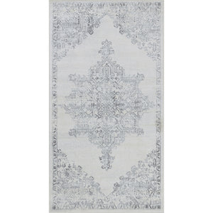 ULVEND Tapis Vintage - Tapis Persan, Couloir, Salon, Chambre - Tapis Traditionnel Oriental, Poils Courts, Doux, Durable - Blanc, Gris