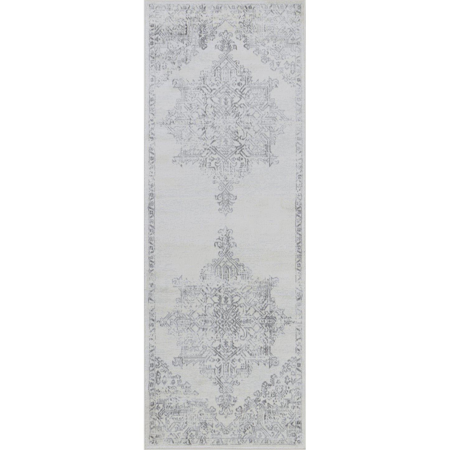 ULVEND Tapis Vintage - Tapis Persan, Couloir, Salon, Chambre - Tapis Traditionnel Oriental, Poils Courts, Doux, Durable - Blanc, Gris