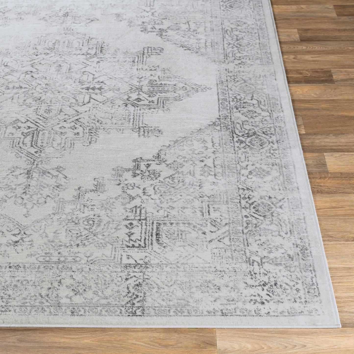 ULVEND Tapis Vintage - Tapis Persan, Couloir, Salon, Chambre - Tapis Traditionnel Oriental, Poils Courts, Doux, Durable - Blanc, Gris