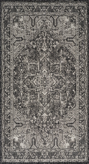 EFFREY Tapis Extérieur - Tapis Bohème Extérieur et Intérieur, Terrasse, Balcon, Véranda, Salon, Cuisine, Entretien Facile - Ivoire, Gris