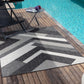 CHADE Tapis Extérieur - Tapis Bohème Extérieur et Intérieur, Terrasse, Balcon, Véranda, Salon, Cuisine, Entretien Facile - Gris, Ivoire